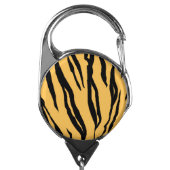 Tiger Print Badge Holder Clip (Carabiner Front)