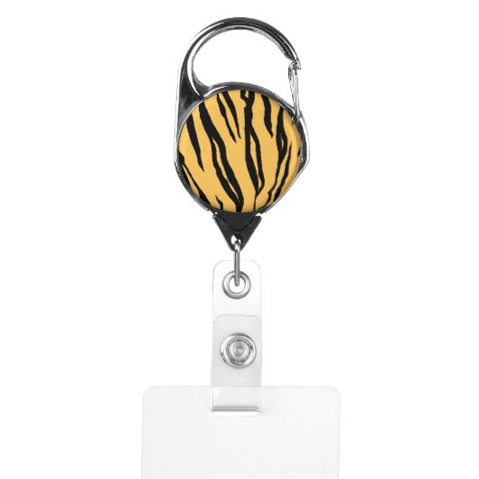 Tiger Print Badge Holder Clip (Front)