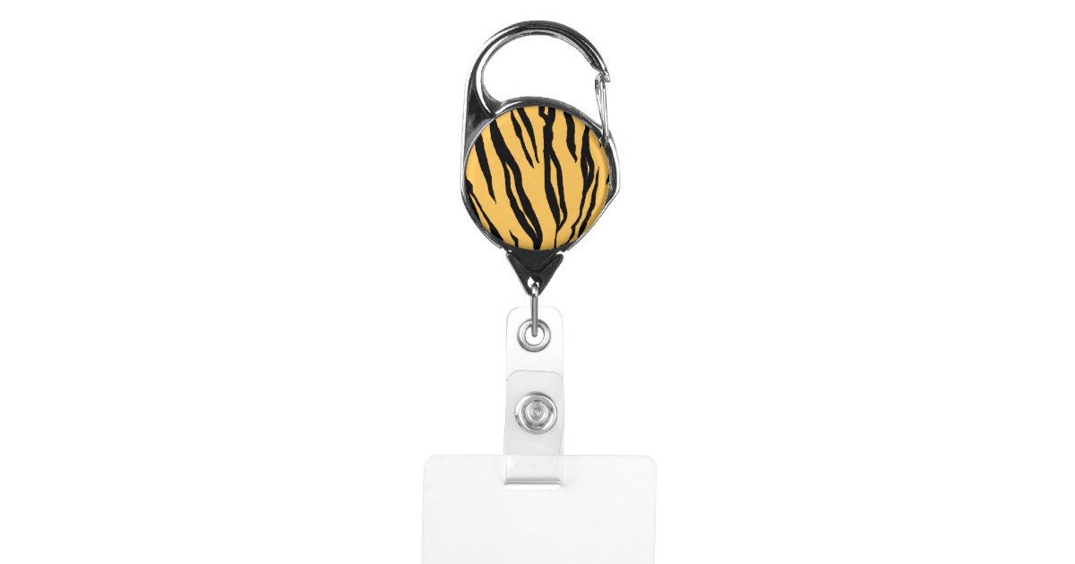 Tiger Print Badge Holder Clip Zazzle