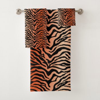 Tiger Print Bath Towel Set by stickywicket at Zazzle