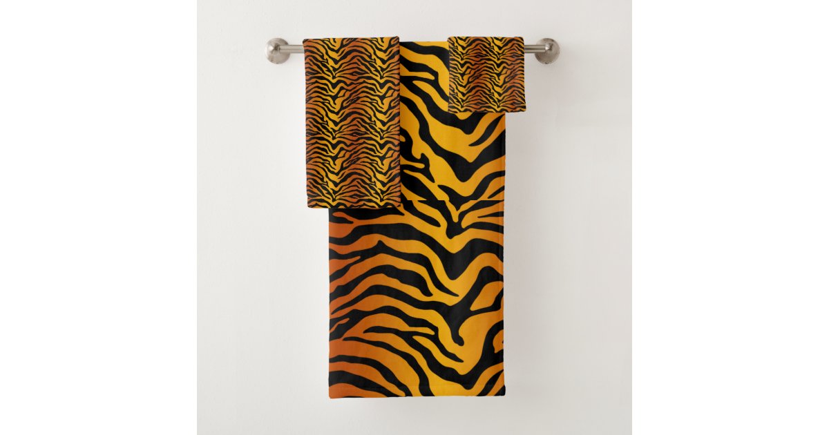 Tiger print bath towel set | Zazzle