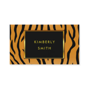 Tiger print black gold minimalist professional business card