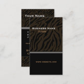 Tiger Print Black Masculine Business Card (Front/Back)