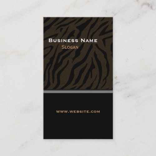 Tiger Print Black Masculine Business Card