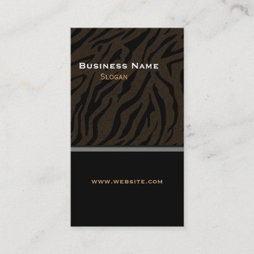 Customizable Tiger Print Black Masculine Business Card