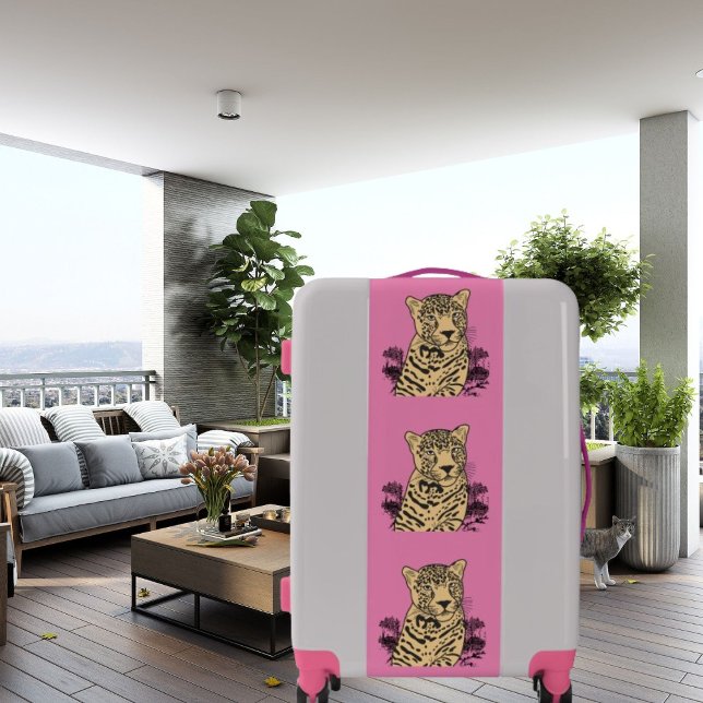 Tiger Print Bold Wild Cat Pink Luggage (Creator Uploaded)