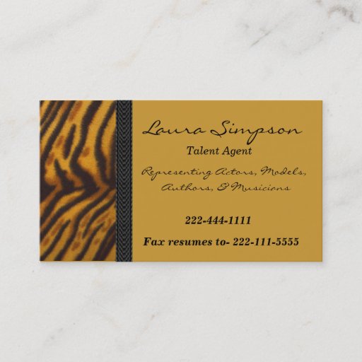 Customizable Tiger Print business card