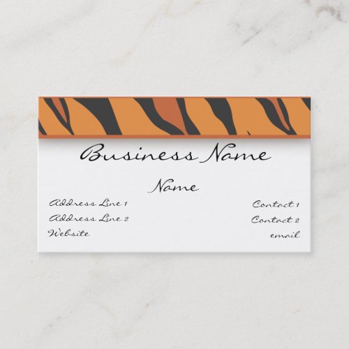 Tiger Print Business Card