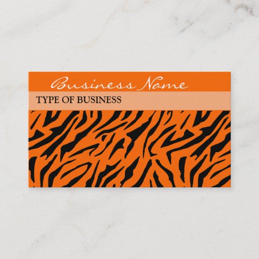 Customizable Tiger Print Business Card Template