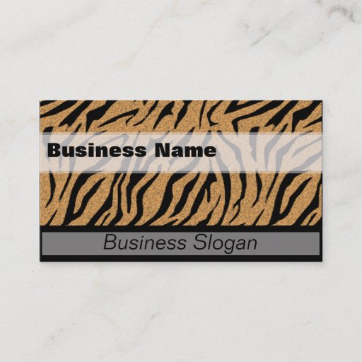 Customizable Tiger Print  Business Card Template