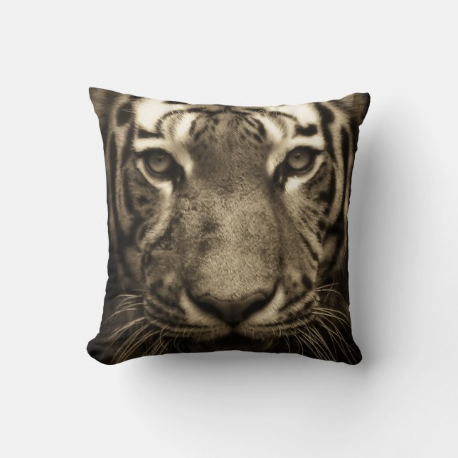 tiger print cat custom personalize Anniversaries Throw Pillow (Front)
