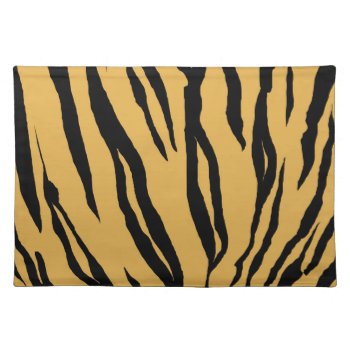 Tiger Print Cloth Placemat by imaginarystory at Zazzle