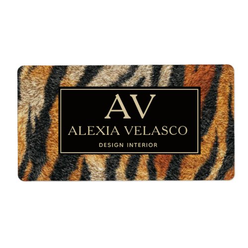 Tiger Print Elegant Wildlife Luxury Label