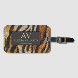 Tiger Print  Elegant Wildlife Luxury Luggage Tag