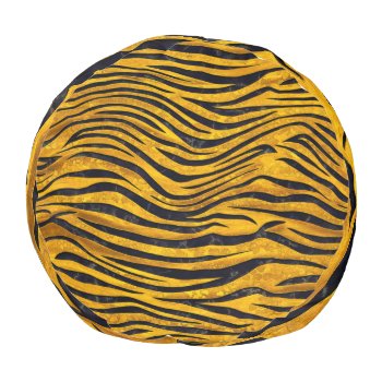 Tiger Print - Gold Clusters Pouf by LoveMalinois at Zazzle