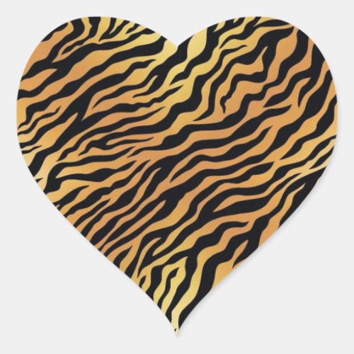 Tiger Print Heart Sticker