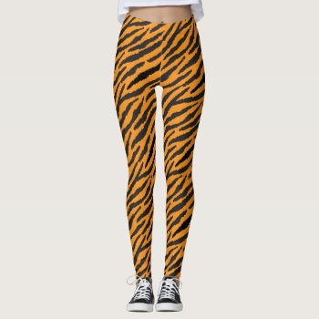 Tiger Print Leggings by Lisann52 at Zazzle