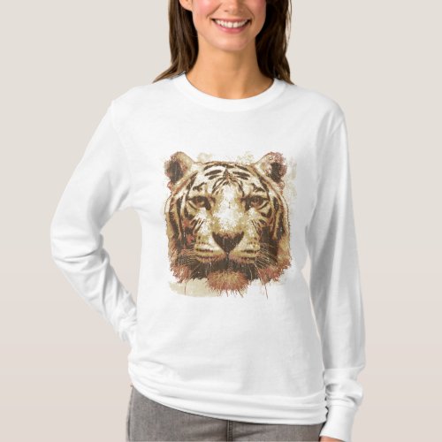 Tiger Print Light Ladies Basic T_Shirt