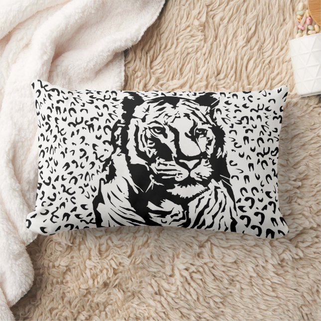Tiger Print  Lumbar Pillow (Blanket)