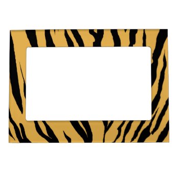 Tiger Print Magnetic Photo Frame by imaginarystory at Zazzle