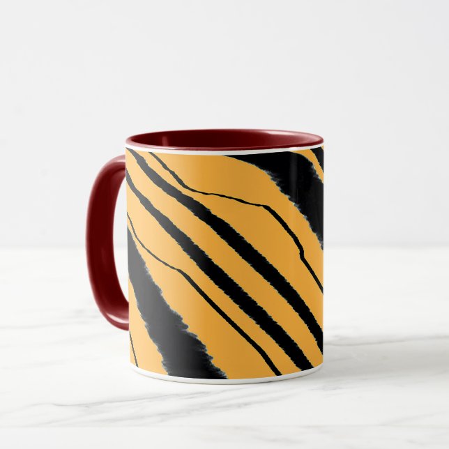 Tiger Print Maroon Combo  Mug (Front Left)