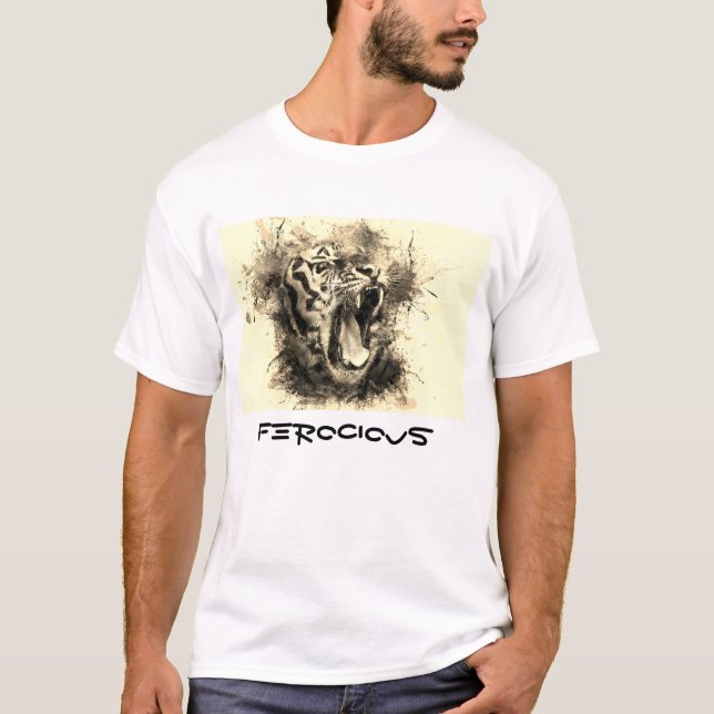 Tiger Print Men's Basic T-Shirt (Front)