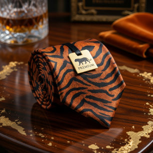 Tiger Print  Neck Tie