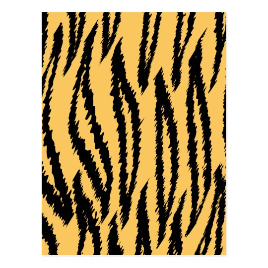 Tiger Print Pattern. Orange And Black. Postcard 