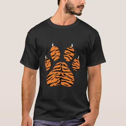 Tiger Print Paw Hoodie Tiger Stripes Fierce Jungle T_Shirt