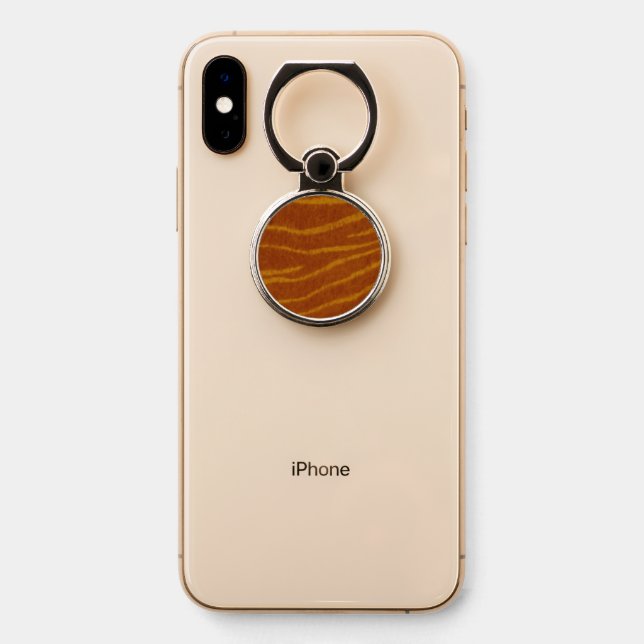 Tiger Print Phone Ring Stand (On Phone)