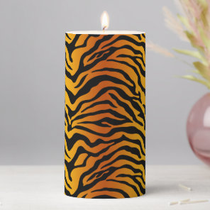 Tiger print pillar candle