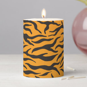Tiger Print Pillar Candle