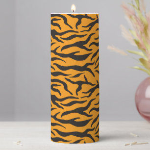 Tiger Print Pillar Candle