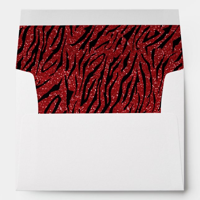 Tiger print red glitter envelope (Back (Bottom))