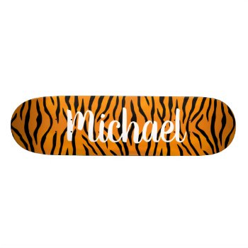 Tiger Print Skateboard by NatureTales at Zazzle