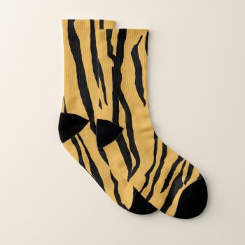 Tiger Print Socks by imaginarystory at Zazzle