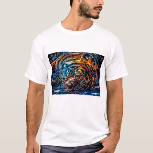 tiger print t shirt high quality colours big cats