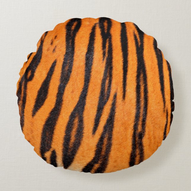 Tiger print texture round pillow (Front)
