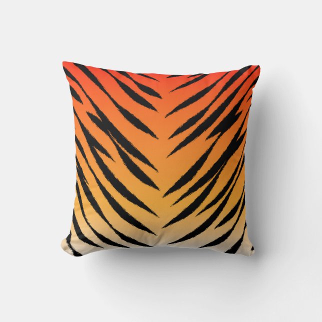 Tiger Print Throw Pillow (Front)
