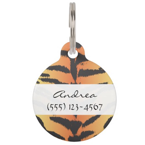 Tiger Print Tiger Stripes Animal Print Jungle Pet Tag