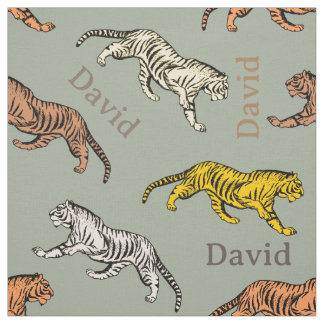 Tiger Print with Name Fabric