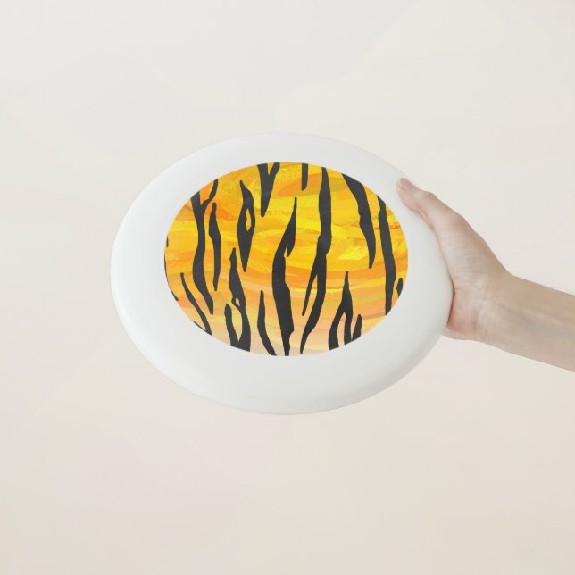 Tiger Print with Orange Wham-O Frisbee (In Hand)