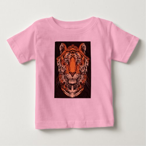 Tiger printed baby tshirt pink colour nice look 