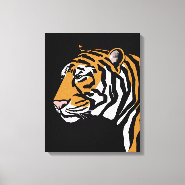 Tiger Profile Portrait Canvas Print (Front)
