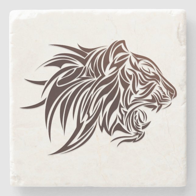 Tiger Profile Stone Coaster (Front)