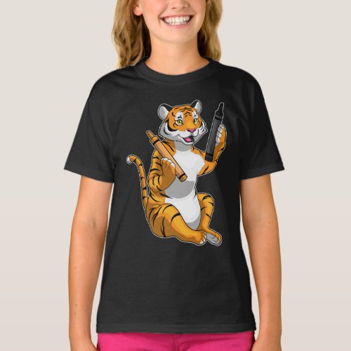 Tiger Pupil Crayon School T_Shirt
