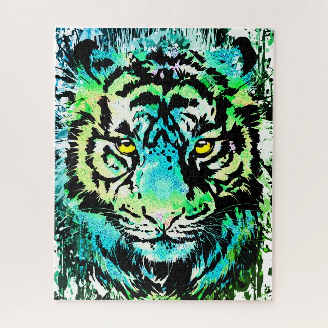 Tiger Puzzle - Colourful Tiger Eyes Puzzle (Vertical)