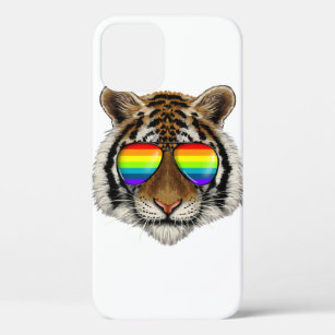 Tiger Rainbow Glasses Pride Wild Funny Lgbt Equali iPhone 12 Case