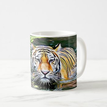 Tiger Reflection Digital Art Coffee Mug by Everything_Grandma at Zazzle