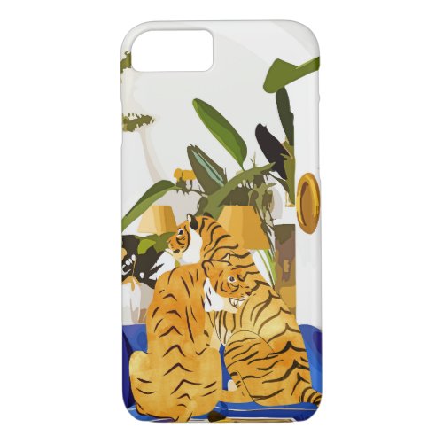 Tiger Reserve Villa  Bohemian Tropical Jungle iPhone 87 Case